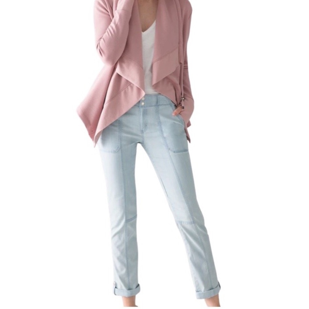 WHBM | The Preta-A-Pedi | Mid-Rise Crop Pant | Blue | Adjustable Roll Hem | 00